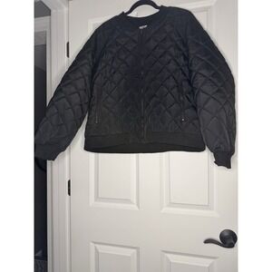 Zeagoo Boxy Quilted Windbreaker Jacket Xxl Black Nwt